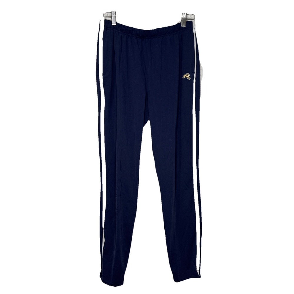 Tracksmith Women's Blue Tapered Running Side Stripe Activewear Pants Size Medium